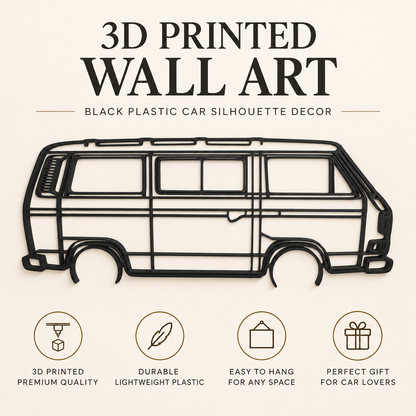 Volkswagen Transporter T3 3D Printed Van Silhouette Wall Art
