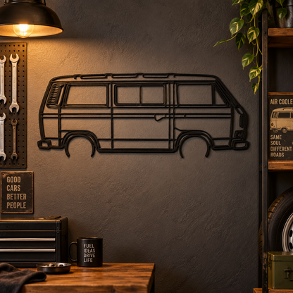 Volkswagen Transporter T3 3D Printed Van Silhouette Wall Art