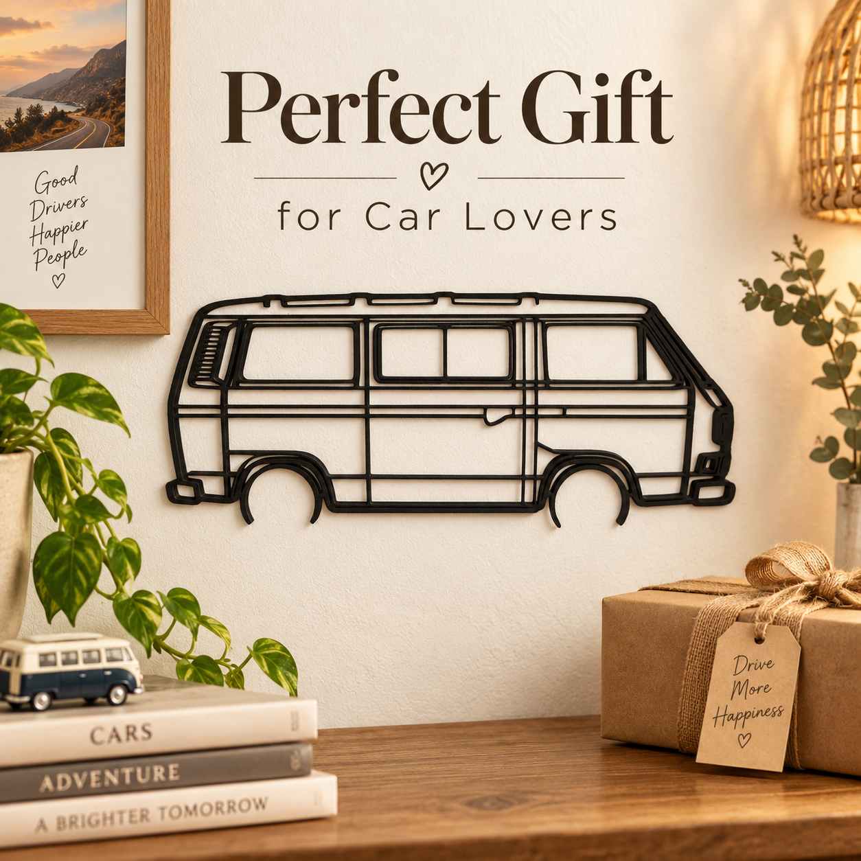 Volkswagen Transporter T3 3D Printed Van Silhouette Wall Art