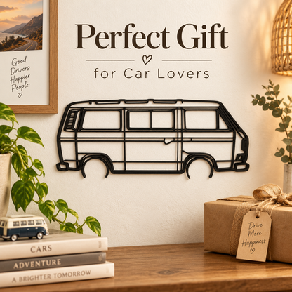 Volkswagen Transporter T3 3D Printed Van Silhouette Wall Art