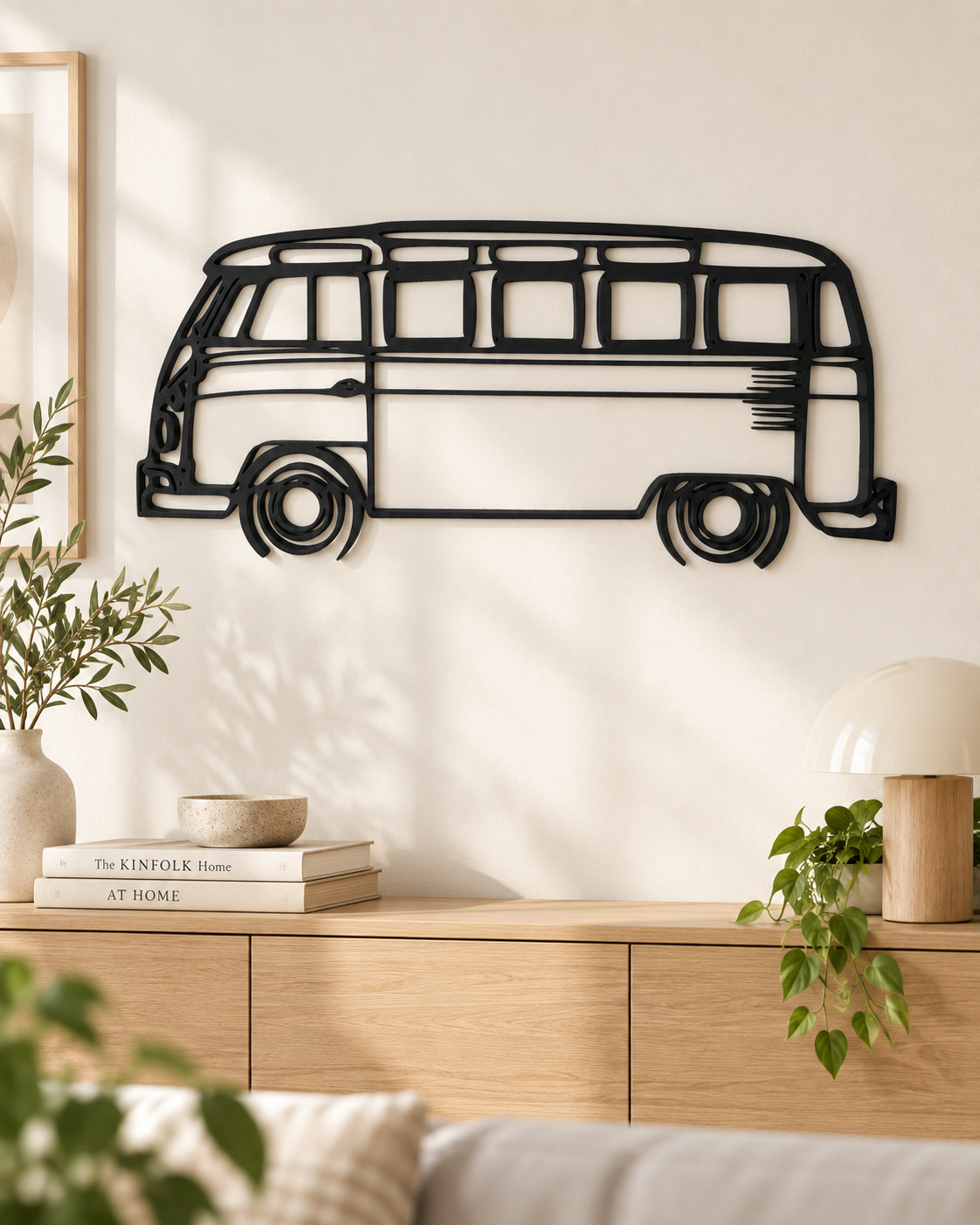 Volkswagen Transporter T1 3D Printed Van Silhouette Wall Art