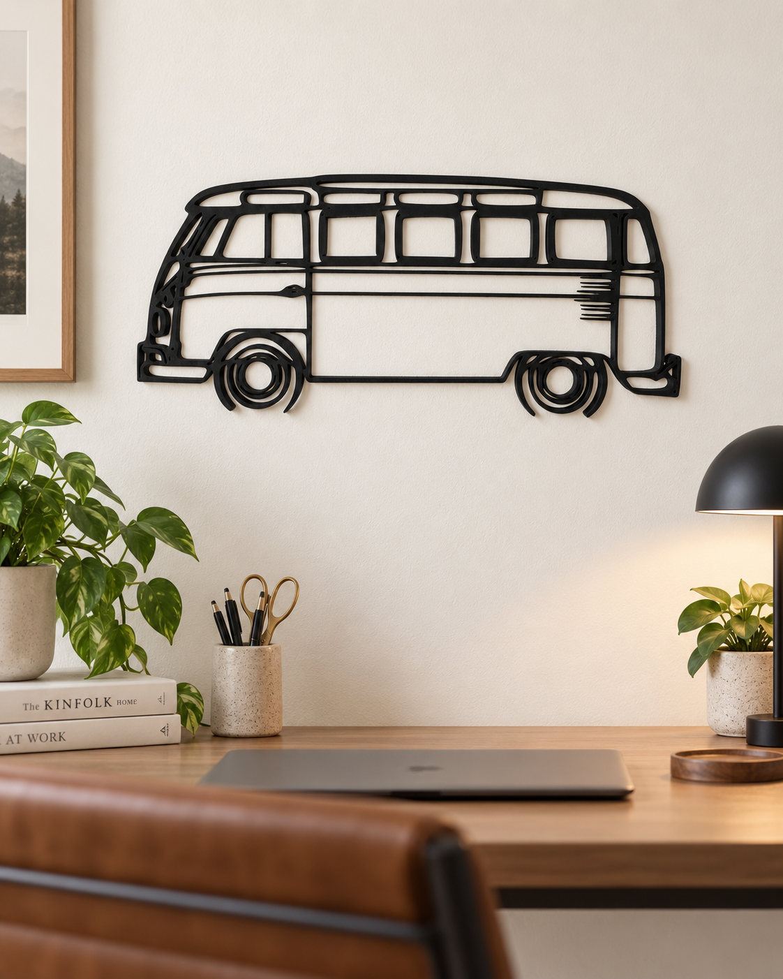Volkswagen Transporter T1 3D Printed Van Silhouette Wall Art