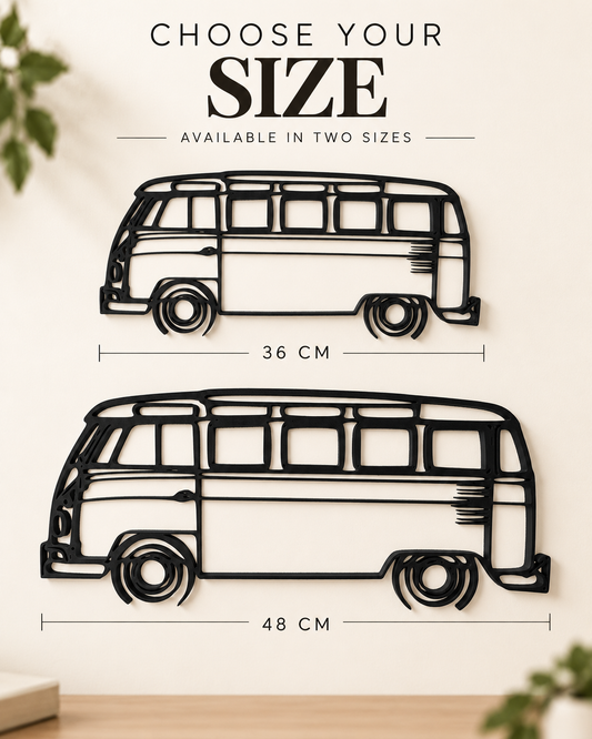 Volkswagen Transporter T1 3D Printed Van Silhouette Wall Art