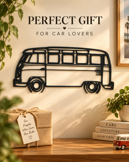 Volkswagen Transporter T1 3D Printed Van Silhouette Wall Art