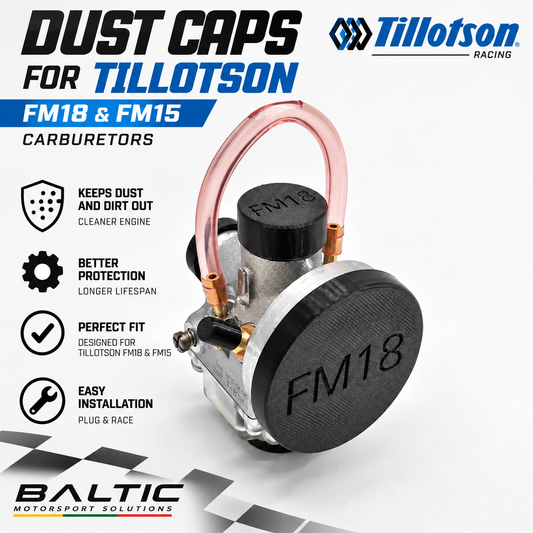 Go-Kart Tillotson FM18 Carburetor Caps – Elastic, Precision Fit - Racing Ready