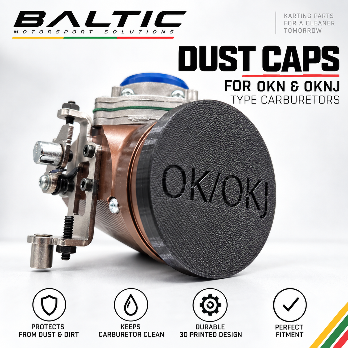Custom OK / OKN & OKj / OKNJ Carburetor Caps – Unique Upgrade to Prevent Dust