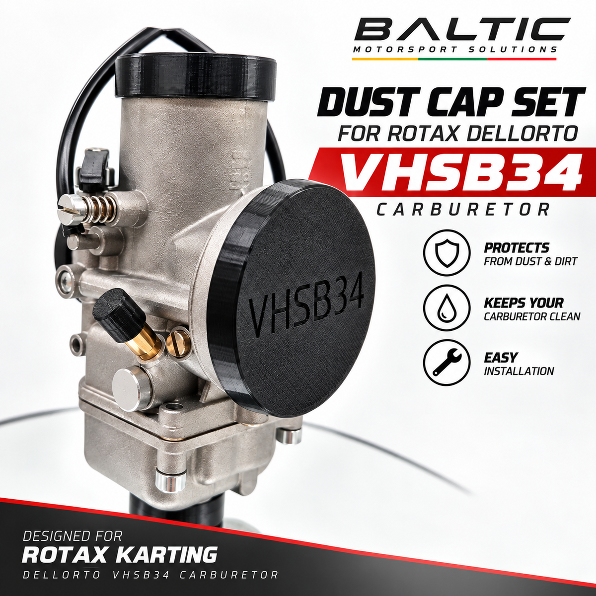 Rotax VHSB34 XS Carburetor Dust Caps Set | Protective Covers for Carburetors
