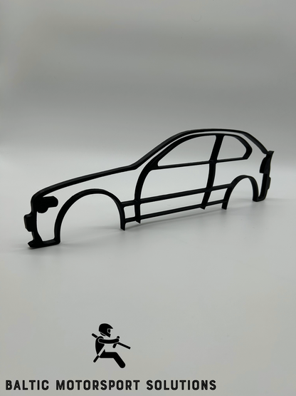 BMW E46 Compact Silhouette 3D Printed Wall Art