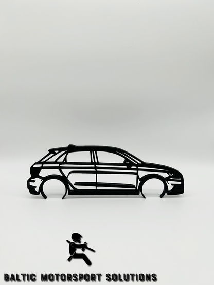 Audi A1 Sportback 2017 Silhouette 3D Printed Wall Art
