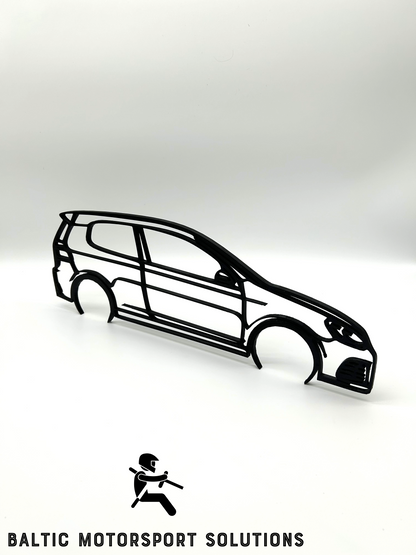 Volkswagen Golf 6 R Silhouette 3D Printed Wall Art
