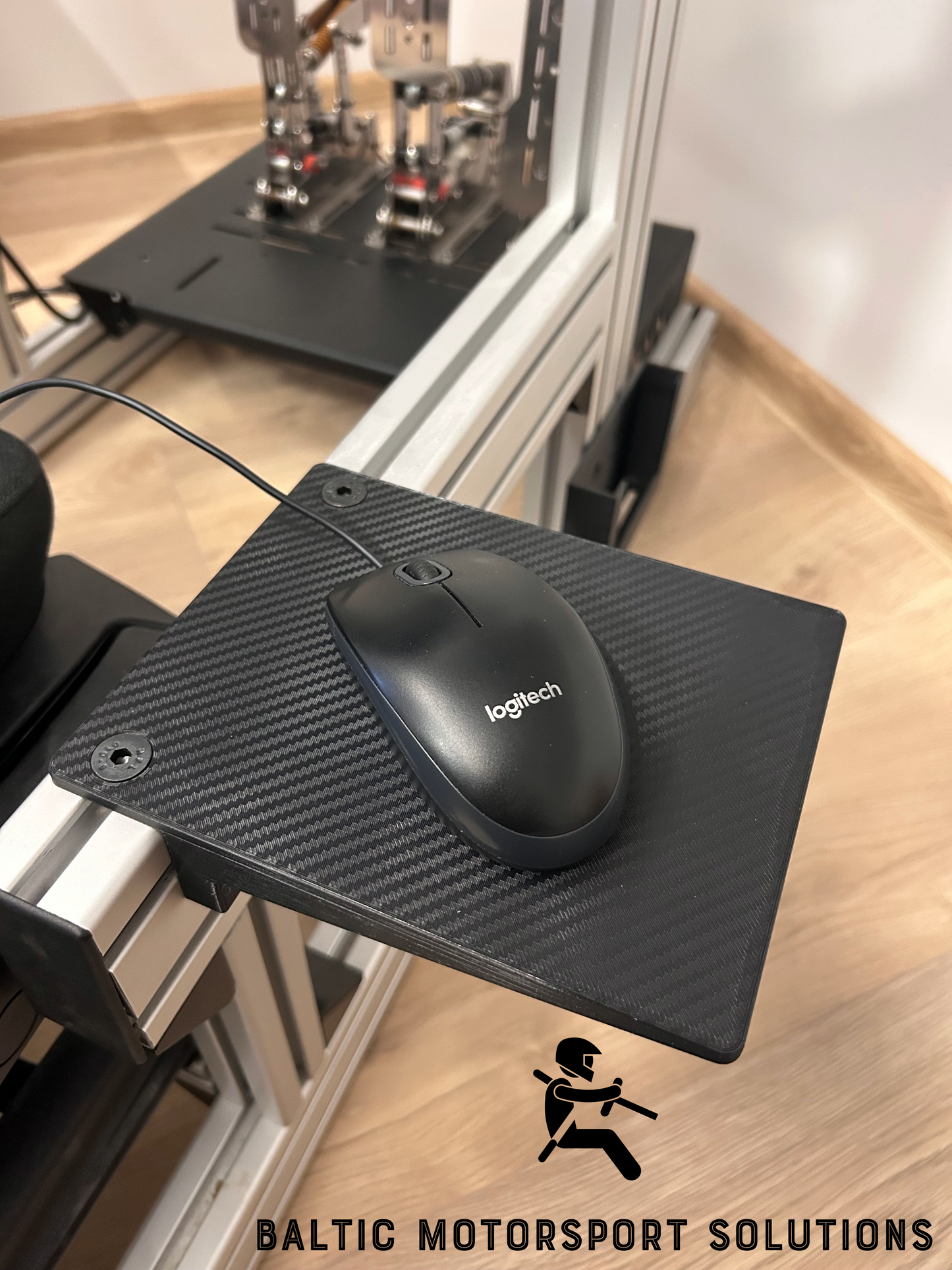 Sim Racing Cockpit Mouse Pad – Rigid Plastic Mountable Tray for Racing Rigs
