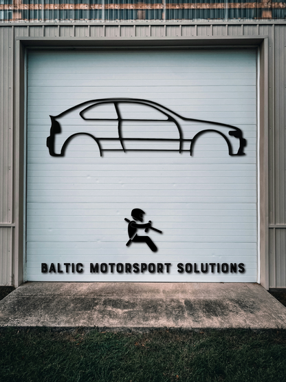 BMW E46 Compact Silhouette 3D Printed Wall Art