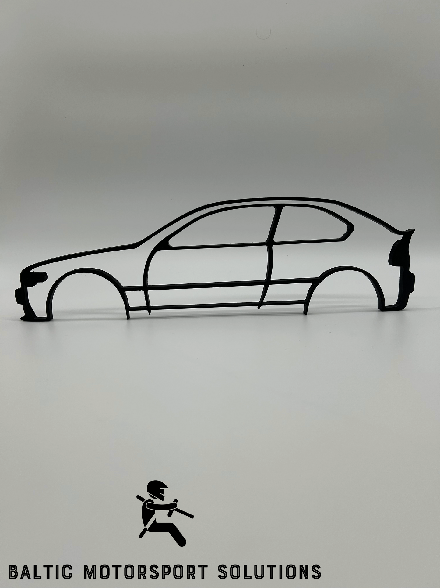 BMW E46 Compact Silhouette 3D Printed Wall Art