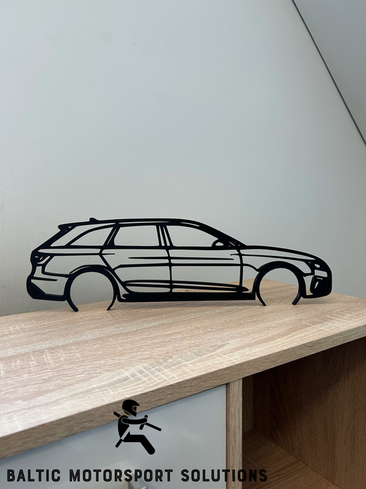 Audi RS4 Avant 2020 Silhouette 3D Printed Wall Art